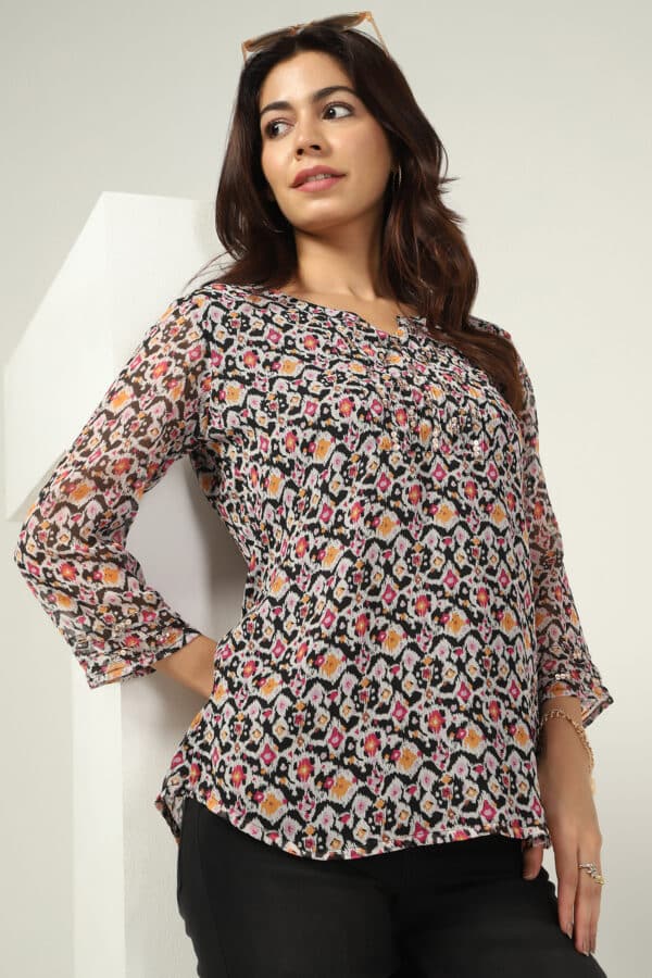Blue Printed Tops For Women