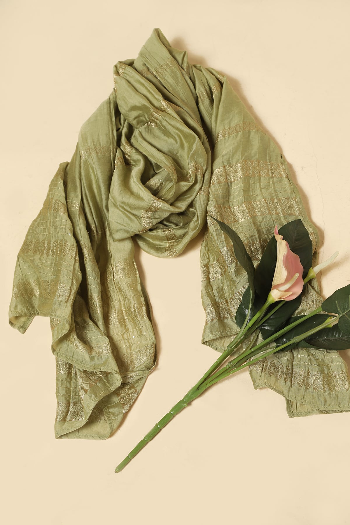 Green Color Dupatta For Women