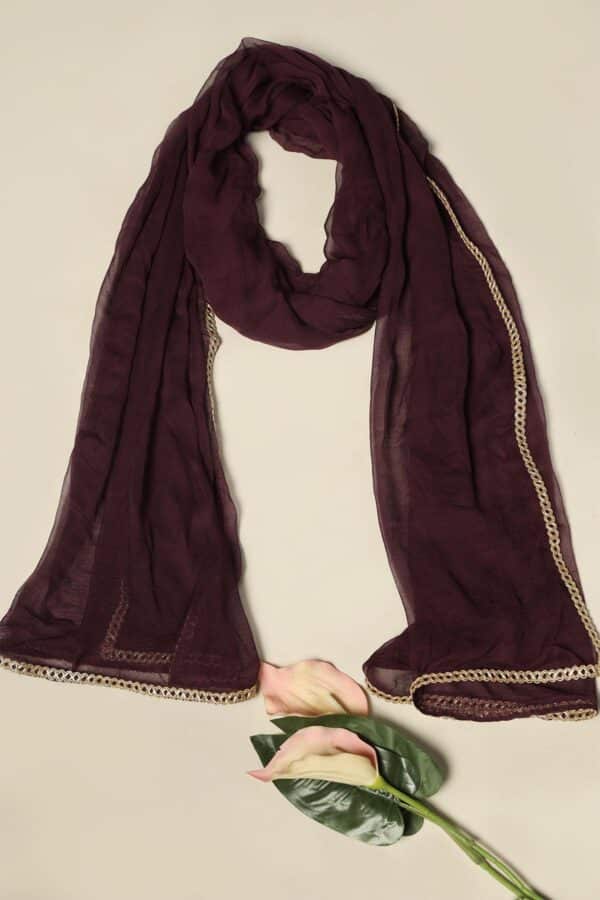 Wine Dupatta For Women