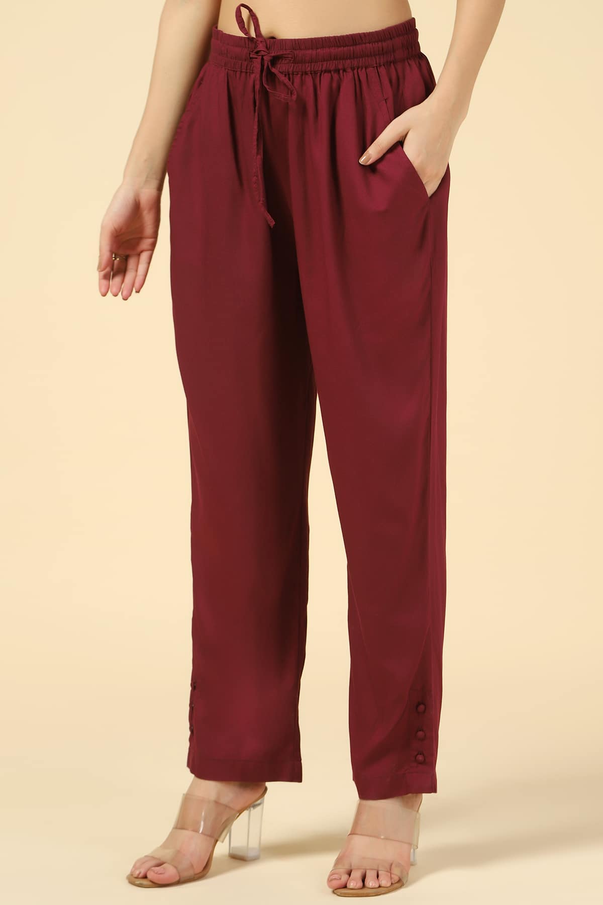 Maroon Palazzo For Women