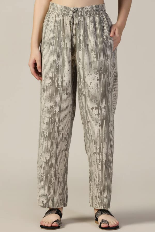 Printed Grey Palazzo For Women