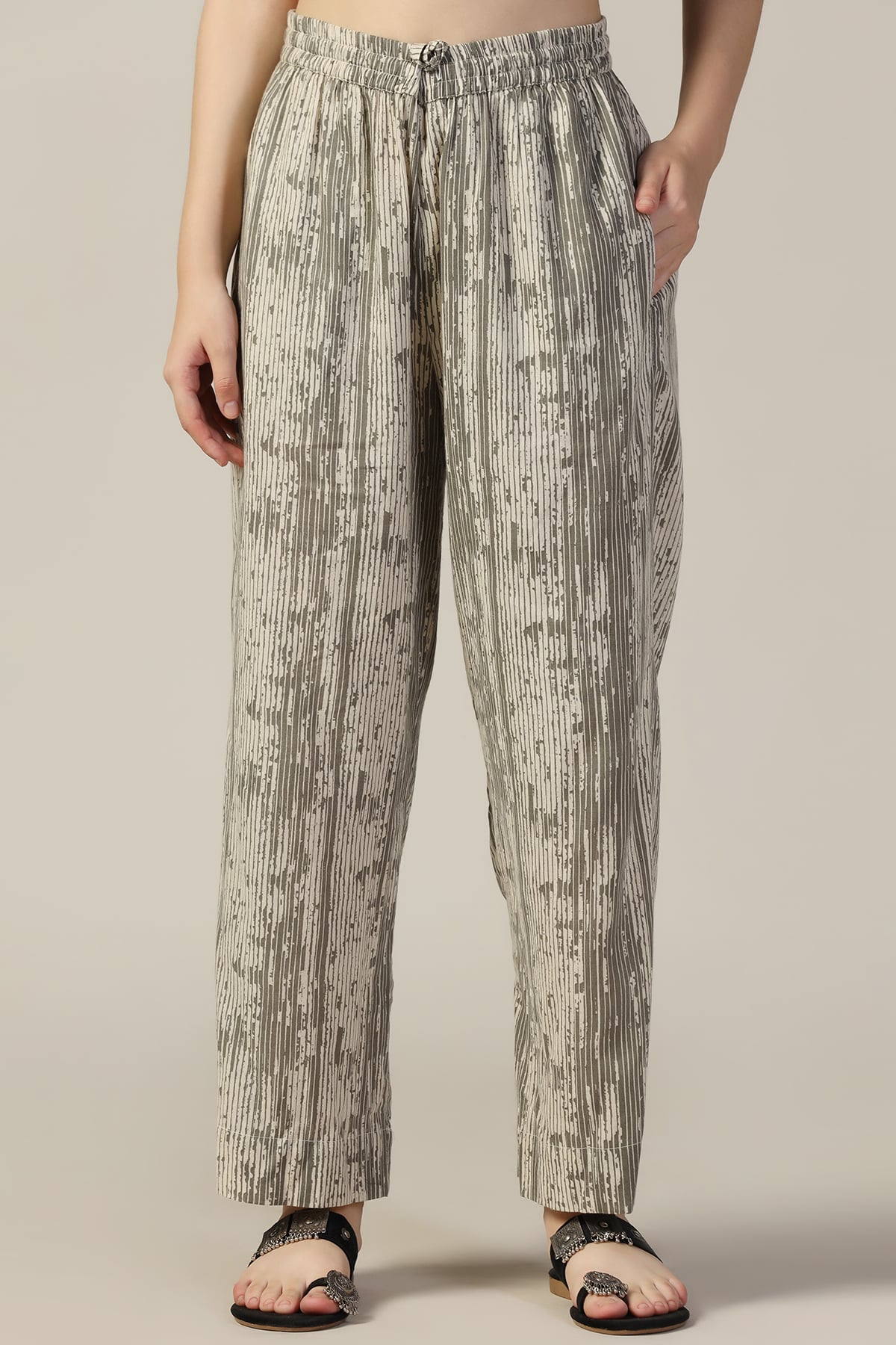 Printed Grey Palazzo For Women