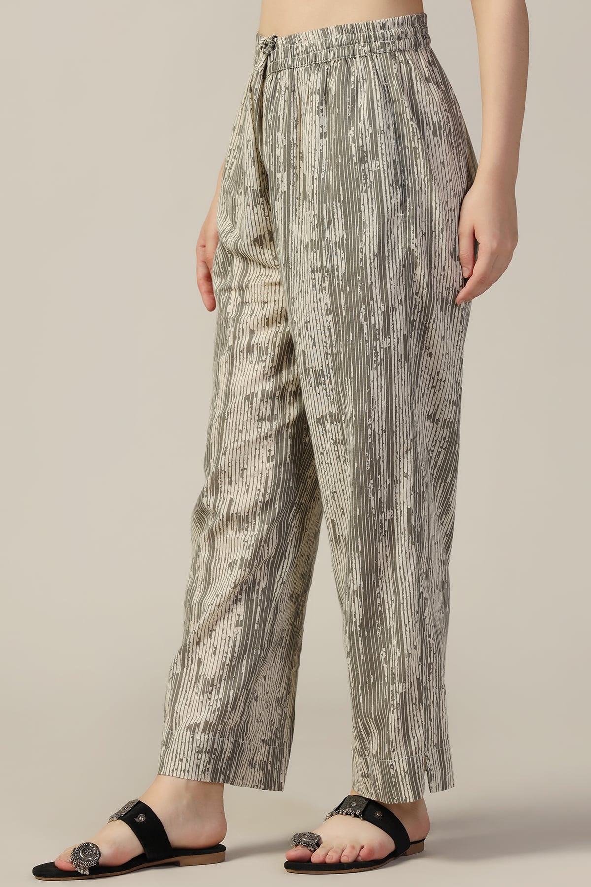 Printed Grey Palazzo For Women