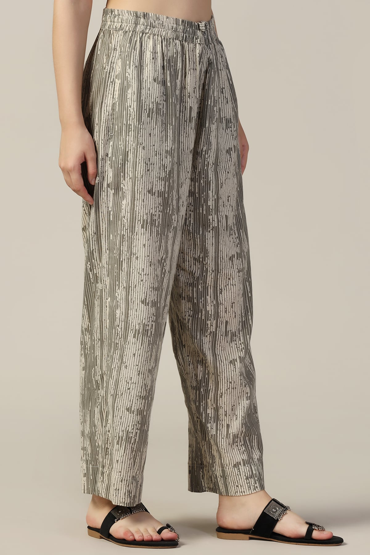 Printed Grey Palazzo For Women