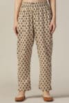 Beige Printed Palazzo Pants For Women