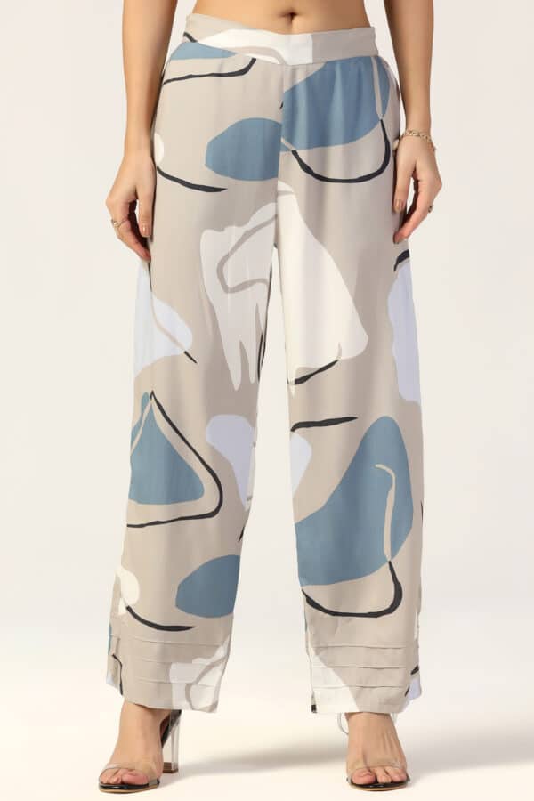 Grey Printed Co Ord Set For Women