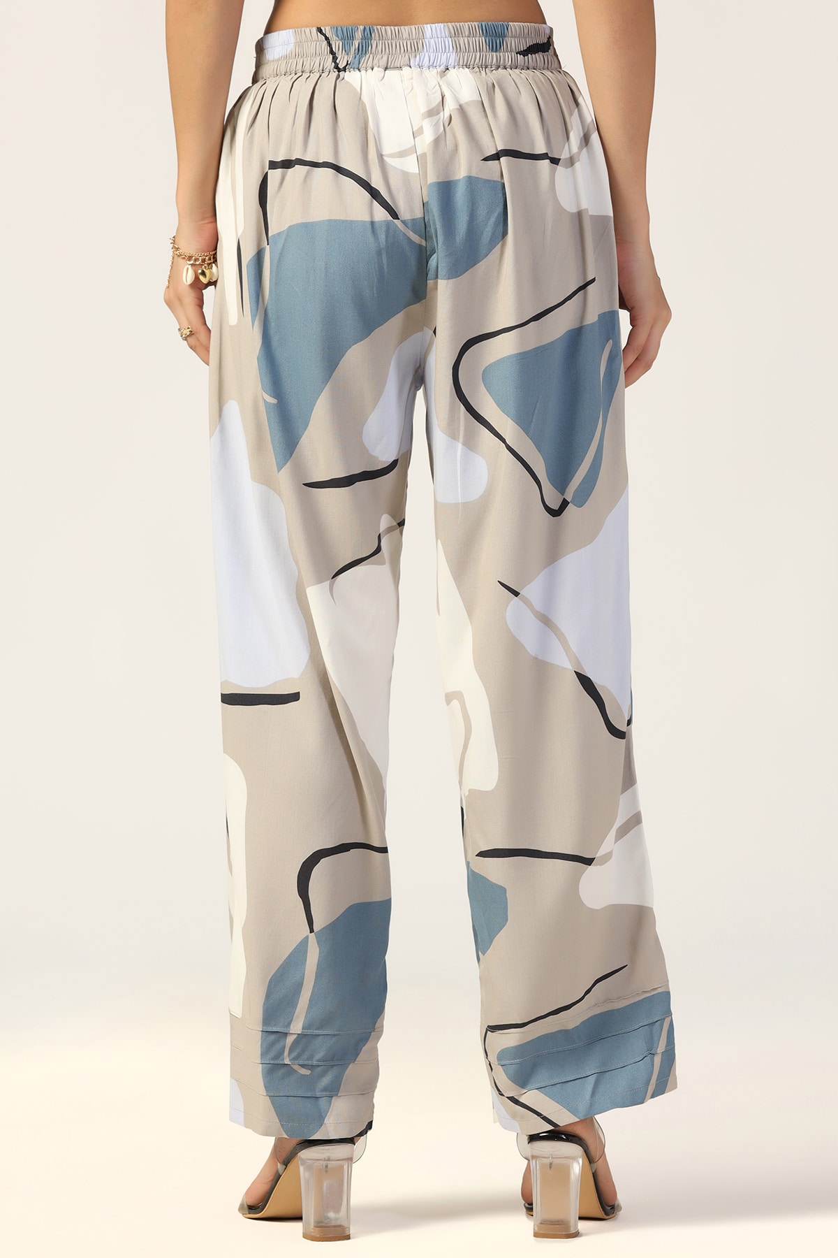 Grey Printed Co Ord Set For Women