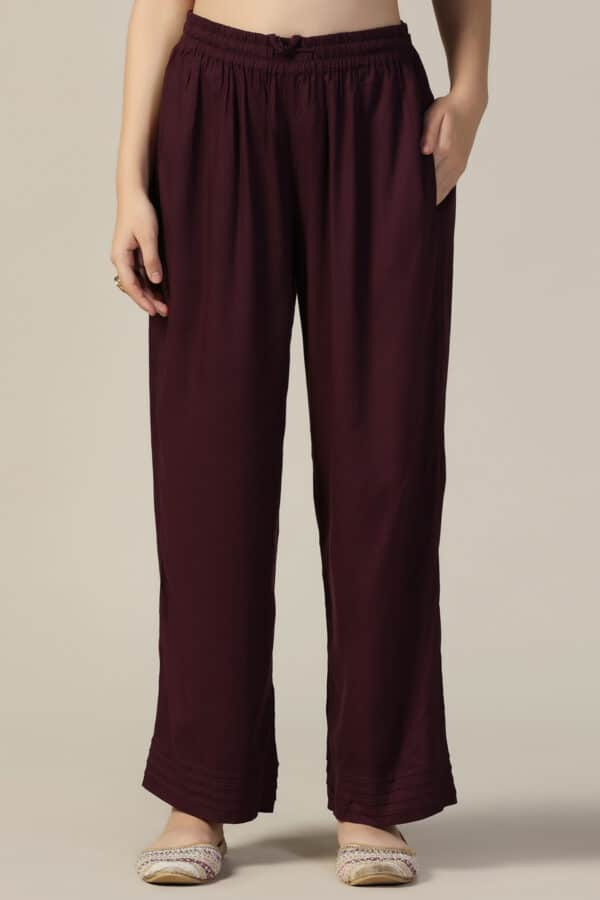 Solid Purple Palazzo For Women