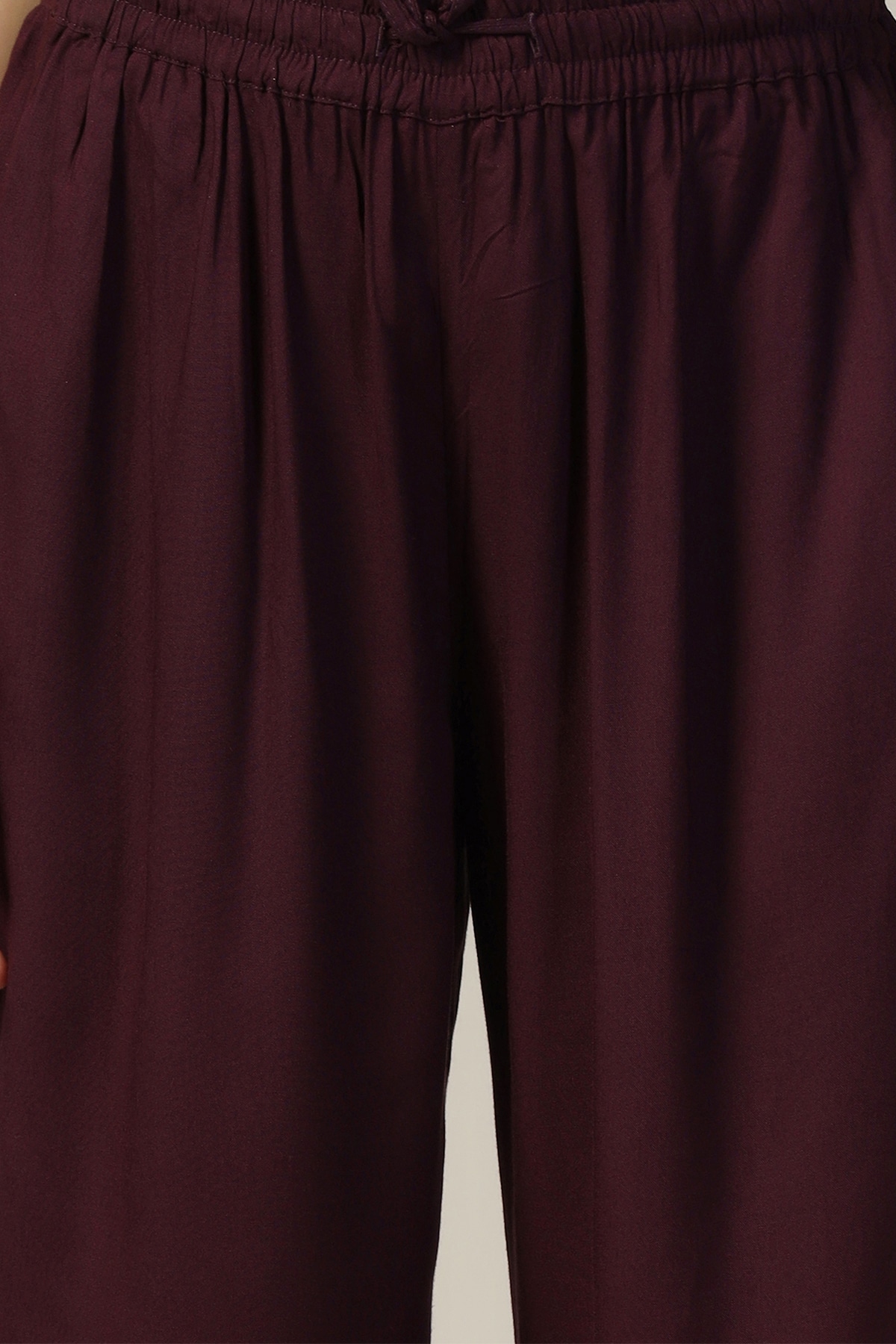 Solid Purple Palazzo For Women
