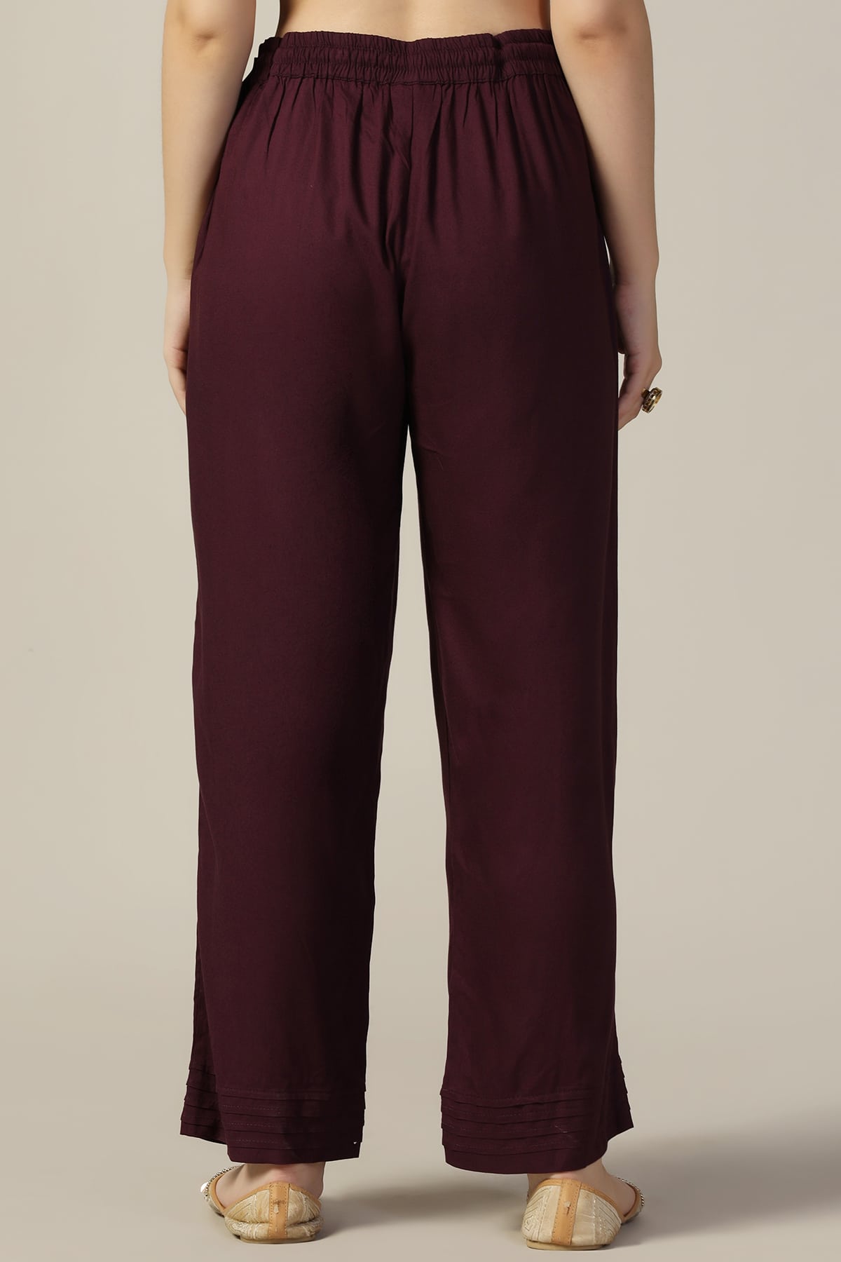 Solid Purple Palazzo For Women