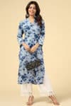 Printed Blue Kurti For Women