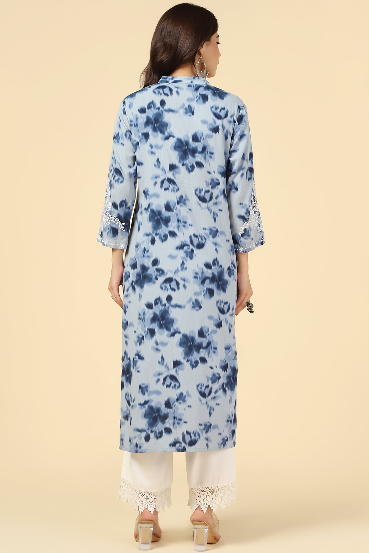 Printed Blue Kurti For Women