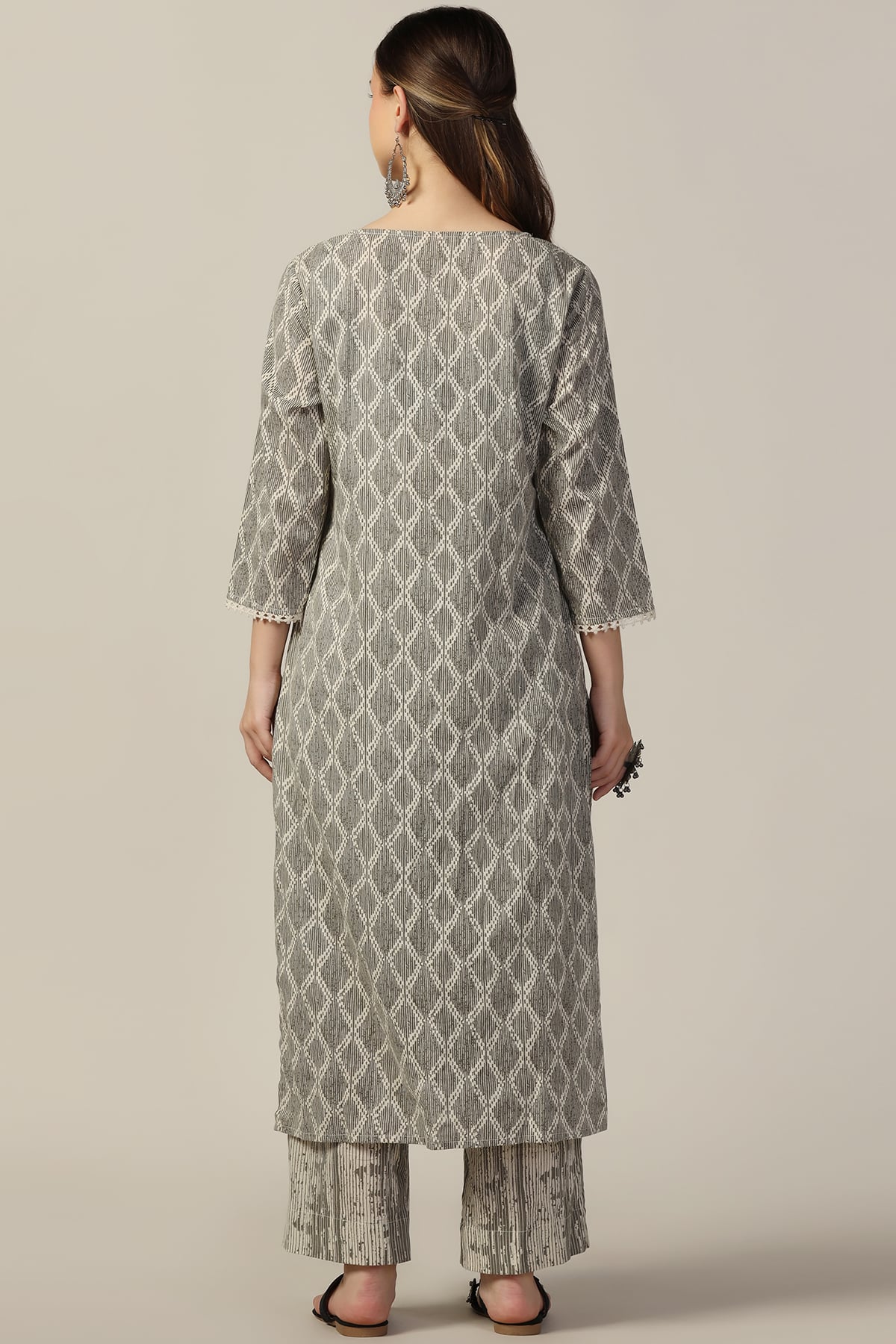 Printed Grey Kurti For Women
