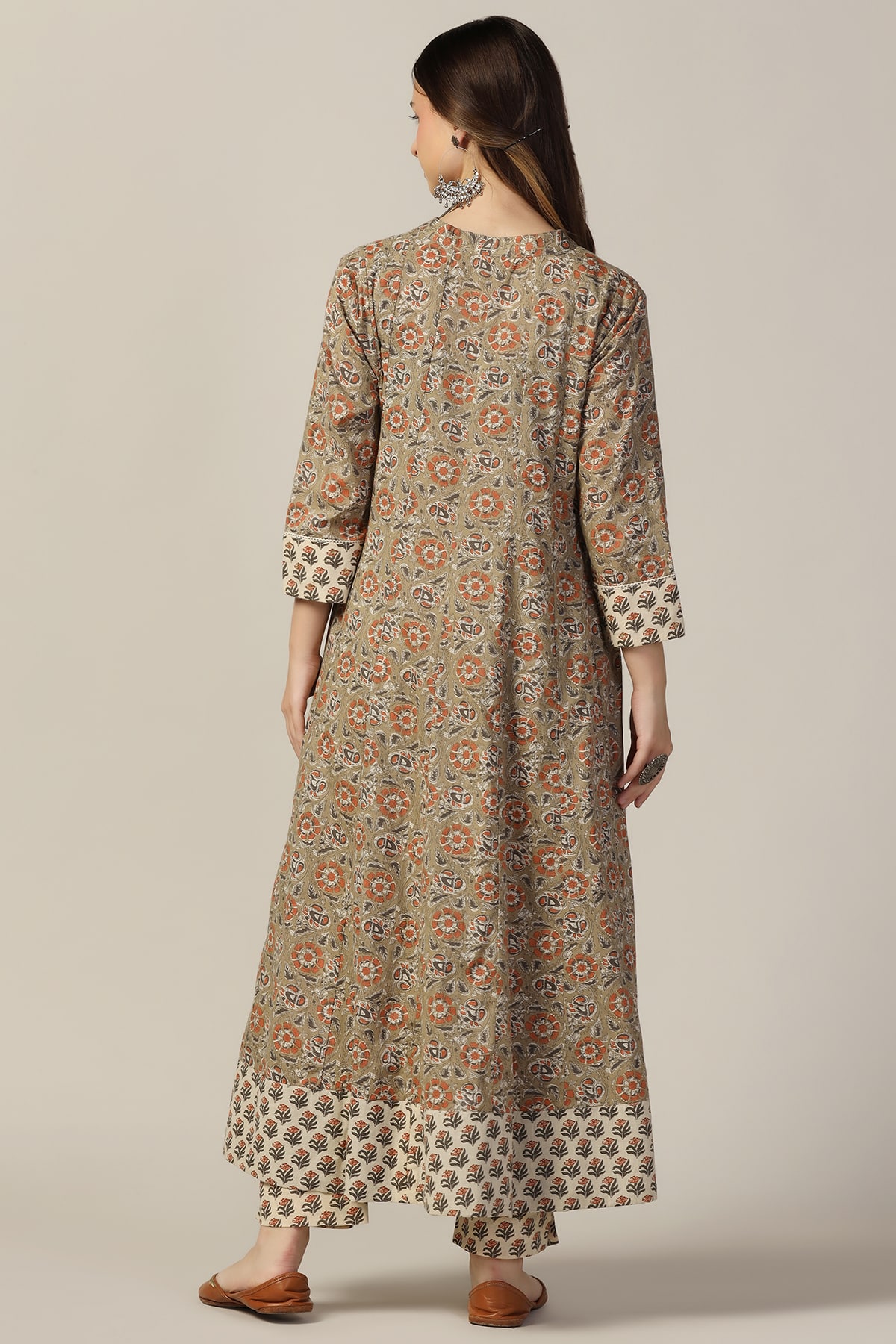 Printed Sage Green Kurti For Women