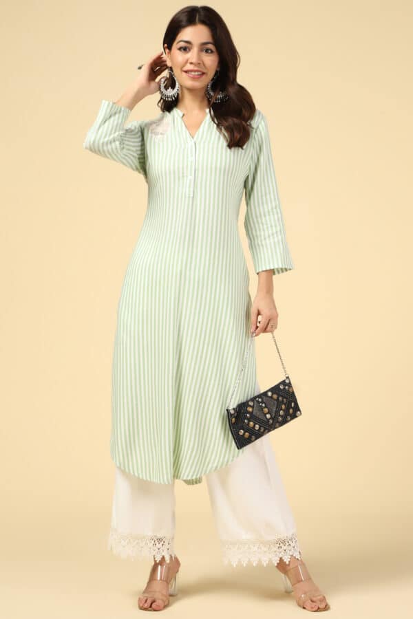 Green Printed Kurti For Women