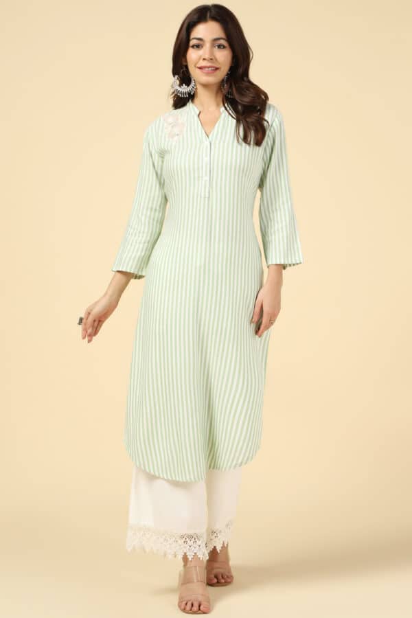 Green Printed Kurti For Women