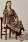 Brown And Beige Color Kurti For Women