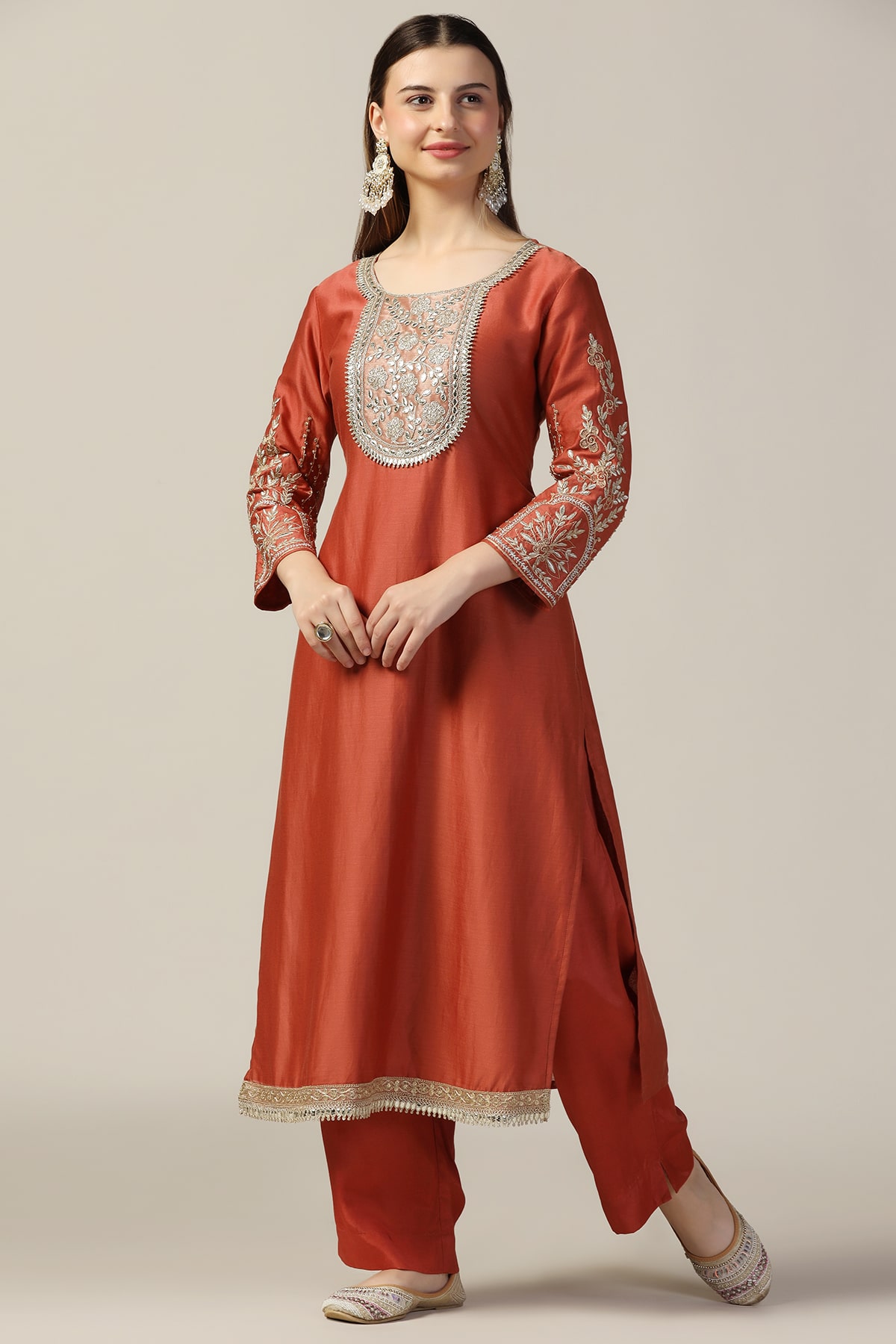 Rust Colour Kurti For Women