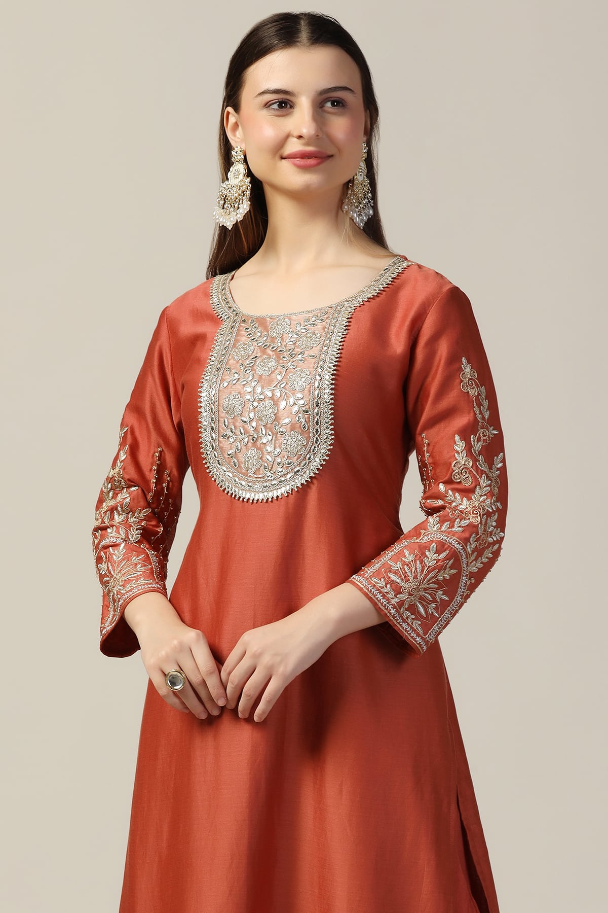 Rust Colour Kurti For Women