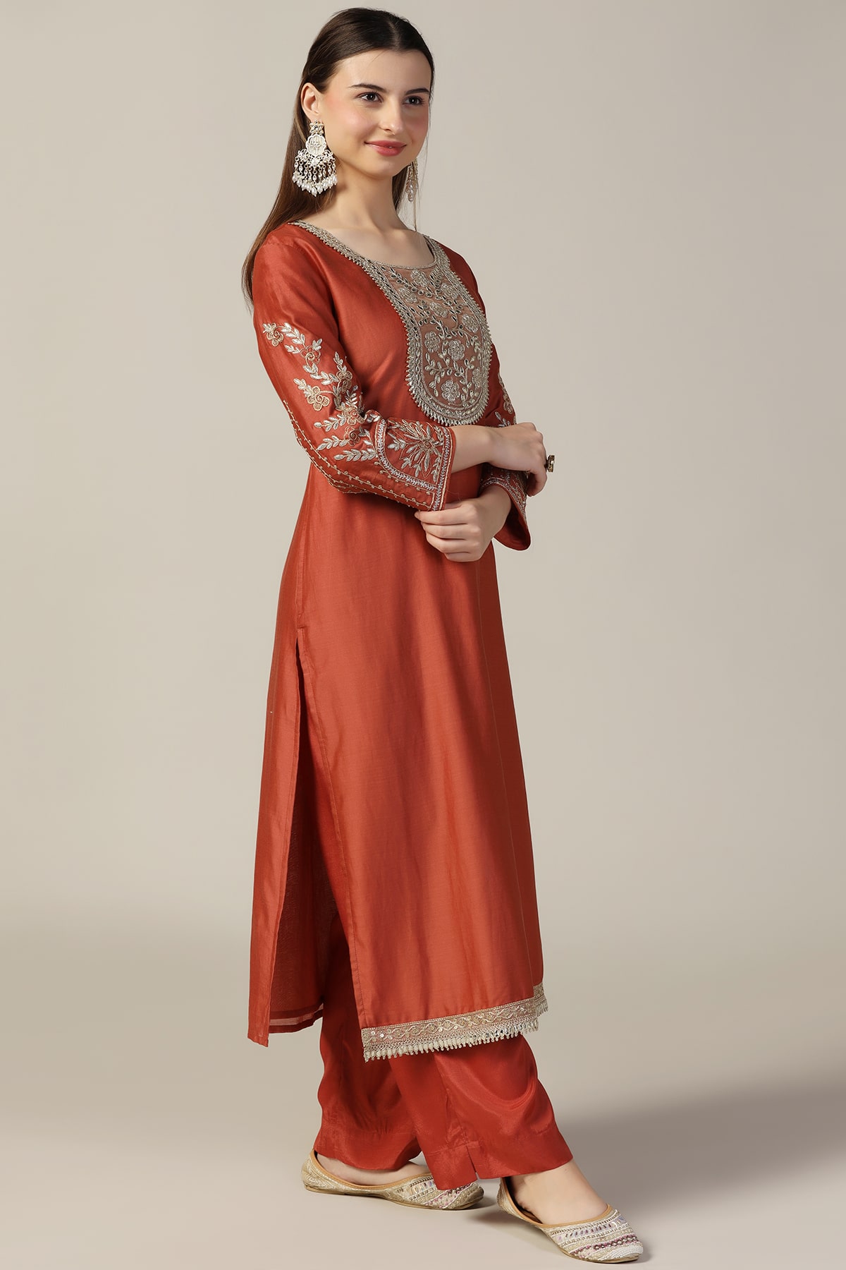 Rust Colour Kurti For Women