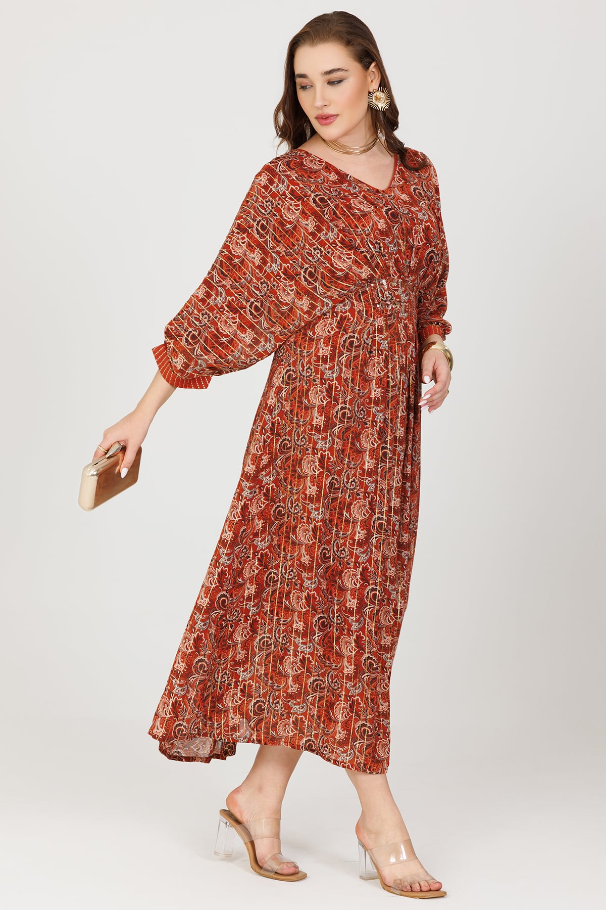 Rust Kaftan Dress Online For Women