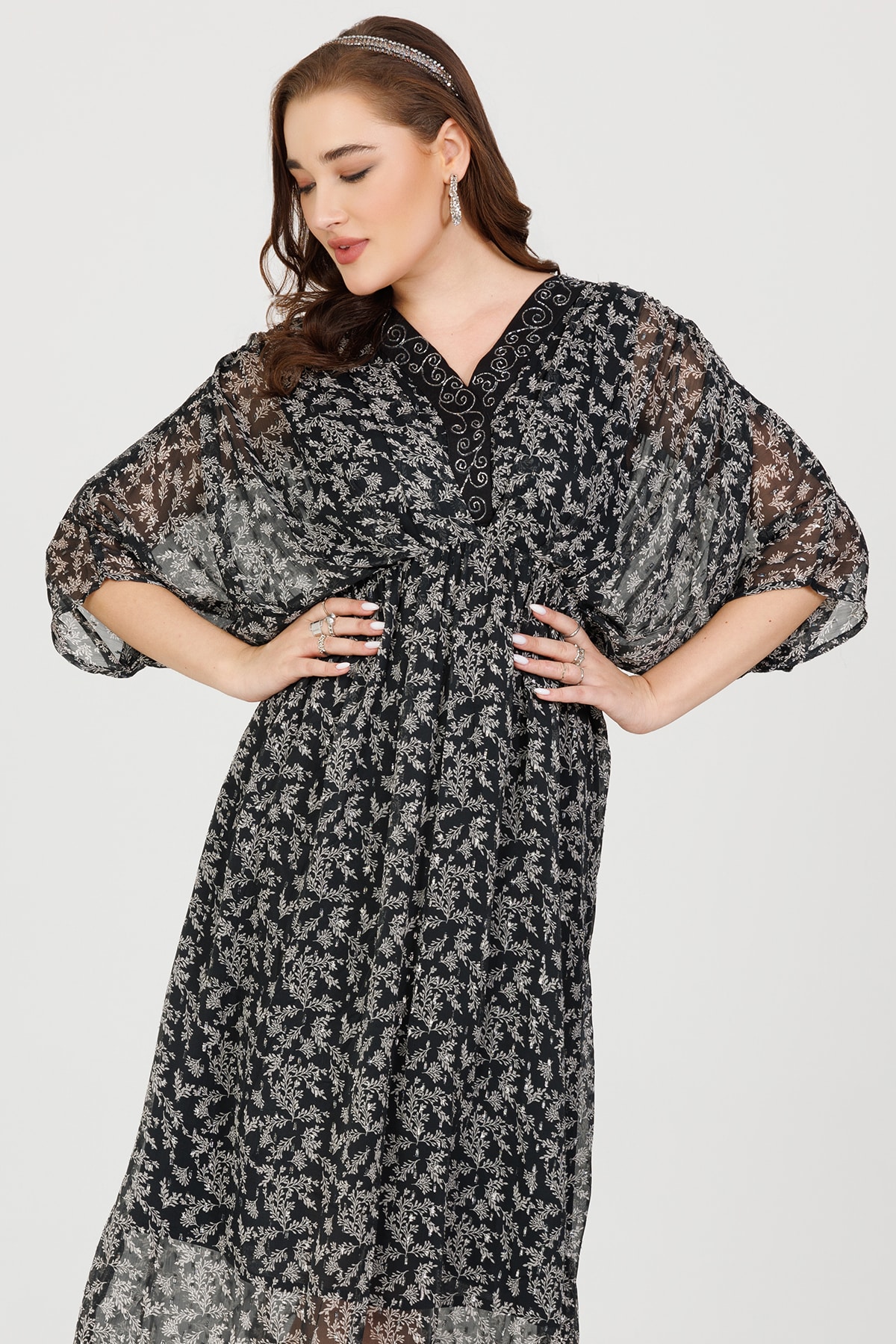 Printed Black Kaftan For Women