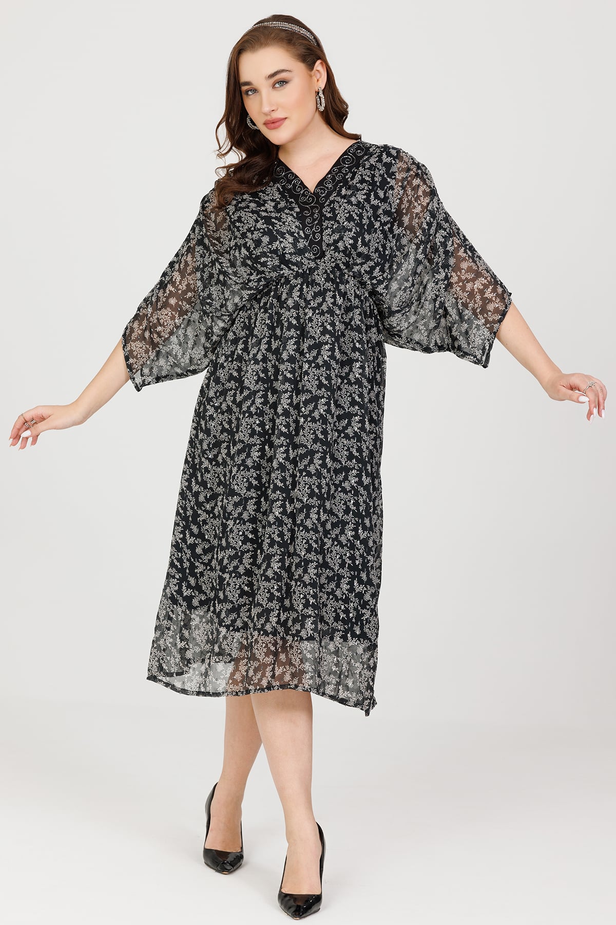 Printed Black Kaftan For Women
