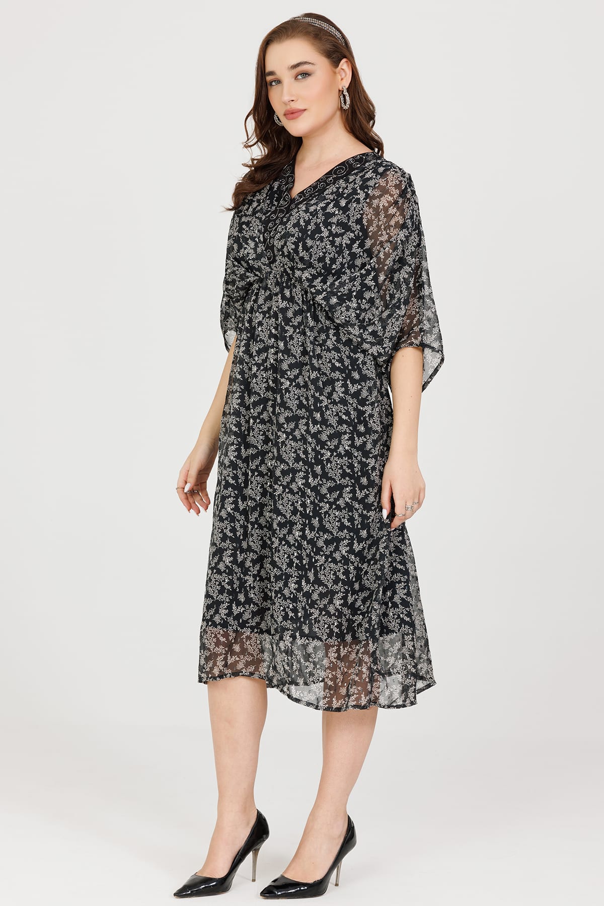 Printed Black Kaftan For Women