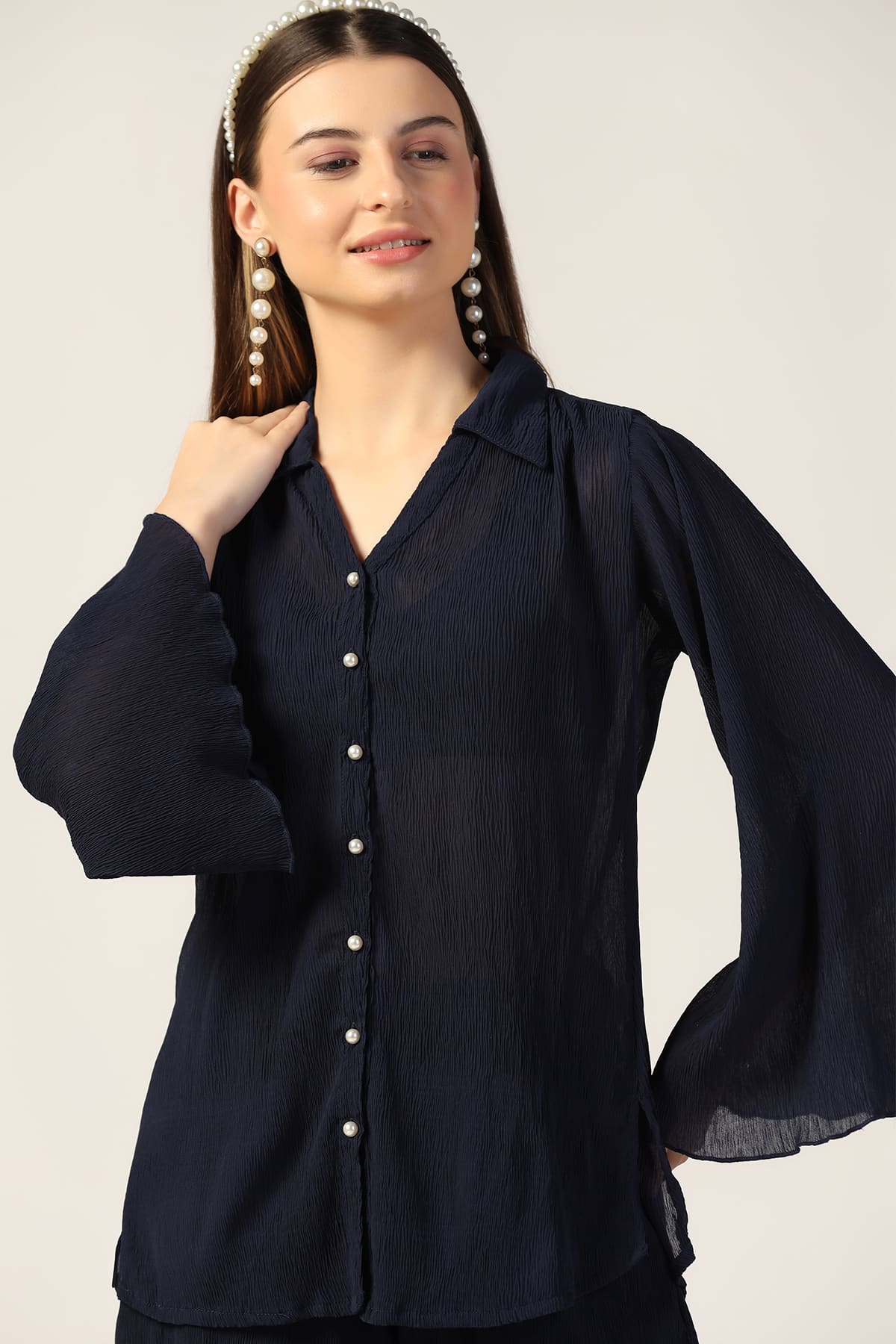 Blue Co Ord Top For Women