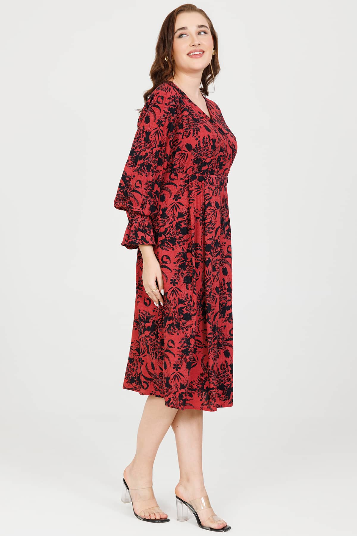 Black And Coral Dress For Women