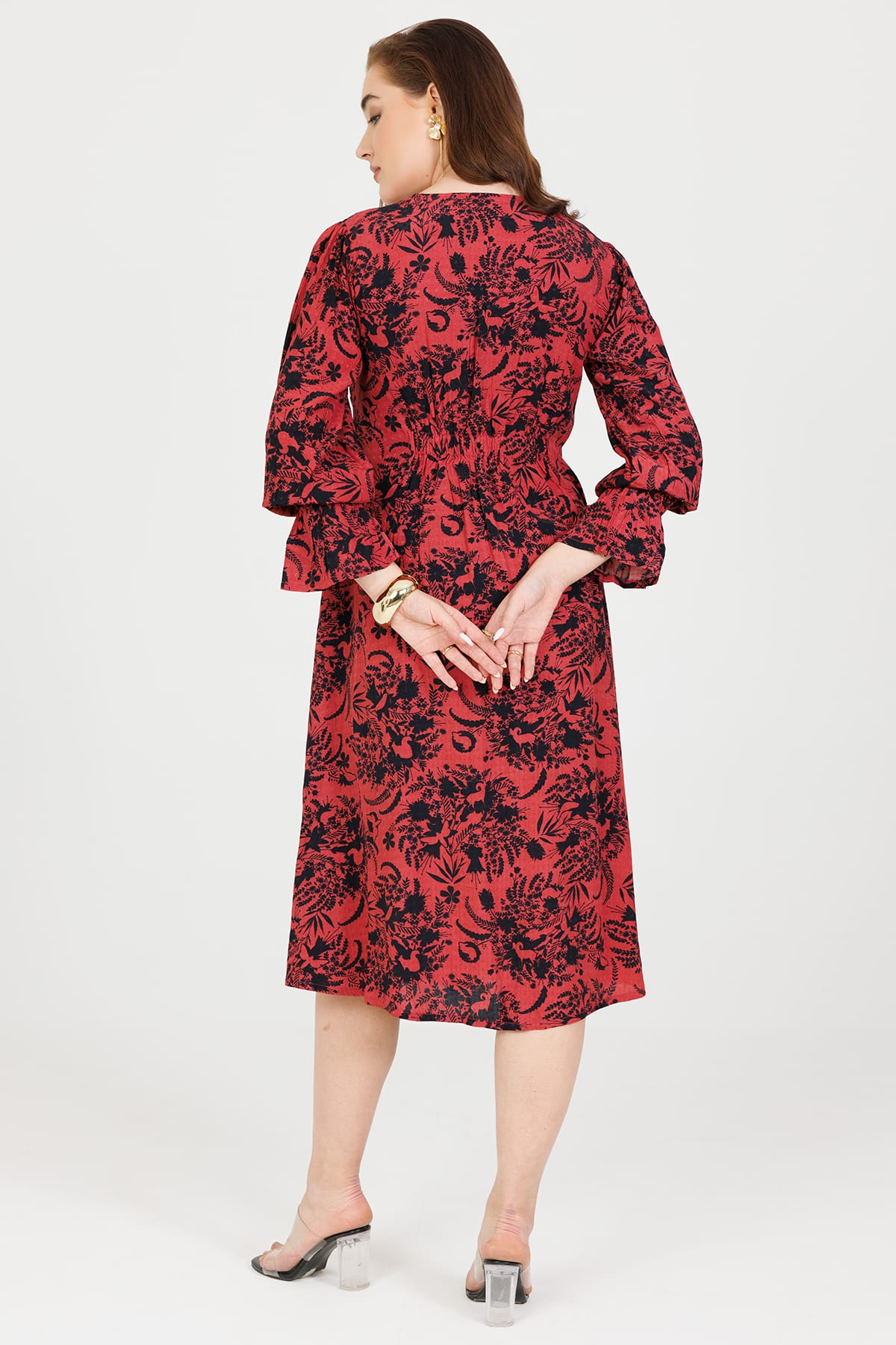 Black And Coral Dress For Women