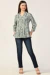 Printed Light Sage Green Shirt For Women