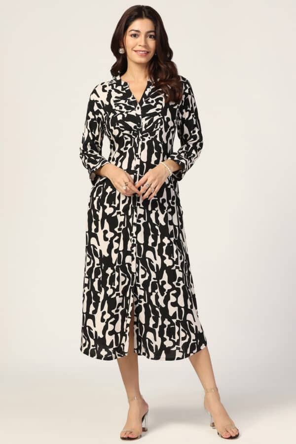Printed Black Dress For Women