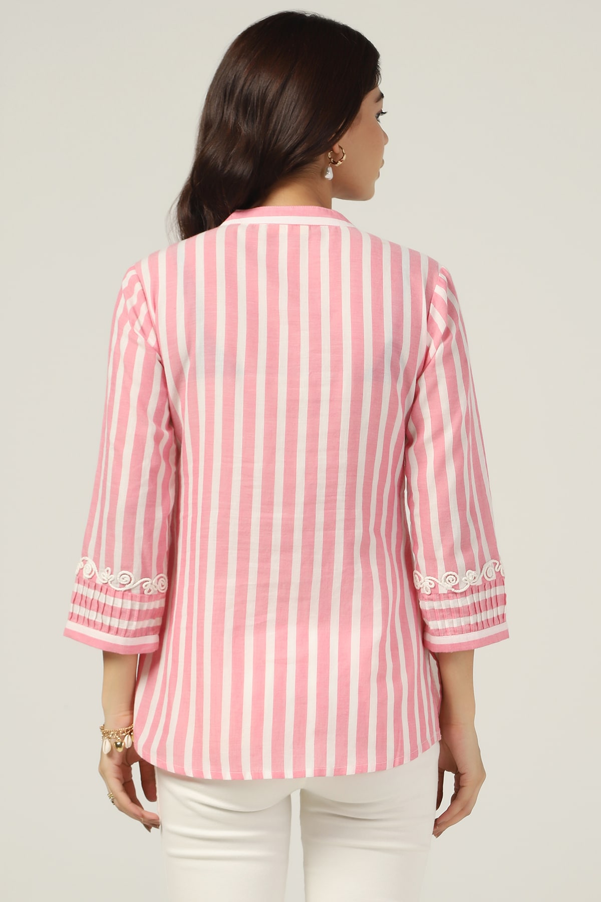 Pink Striped Shirt Women's
