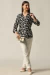Printed Black And White Shirt For Ladies