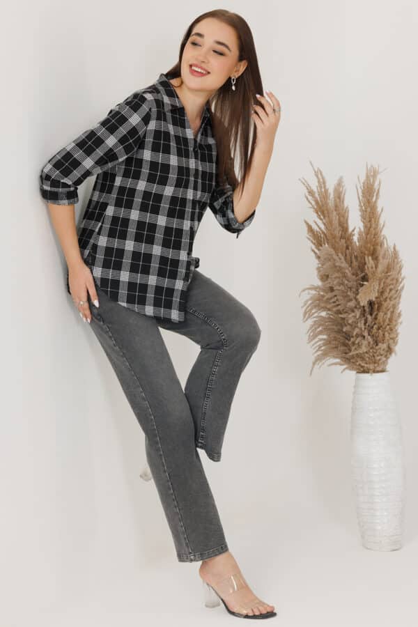 Black And White Shirt For Women For Winter