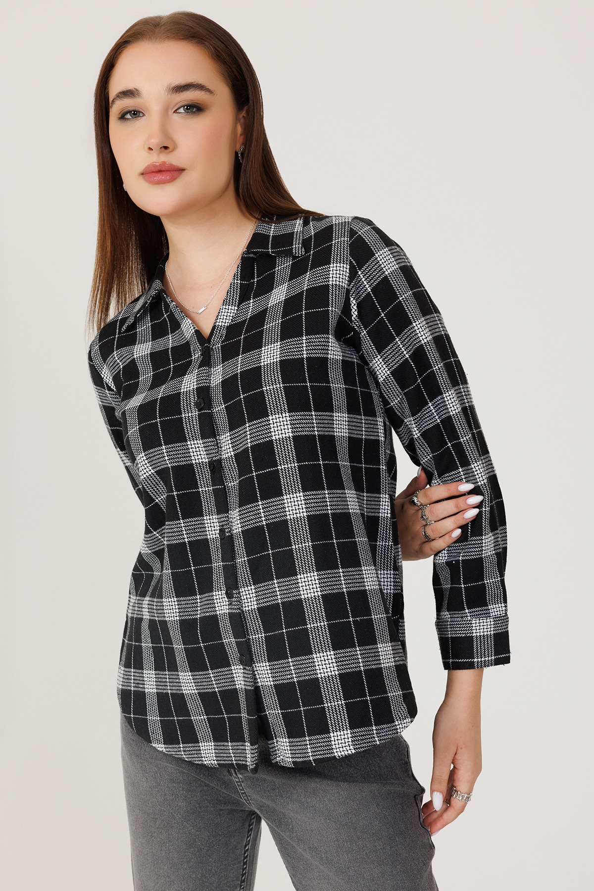 Black And White Shirt For Women For Winter