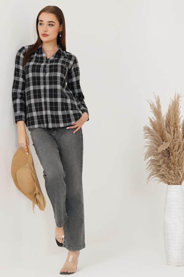 Black And White Shirt For Women For Winter