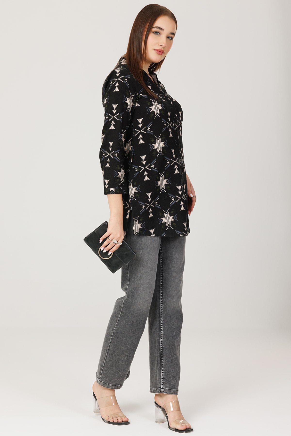 Printed Black Cotton Tunics For Women