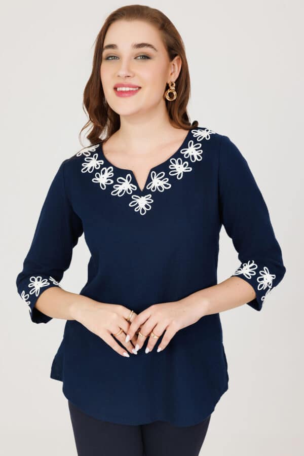 Navy Blue Top For Winter For women