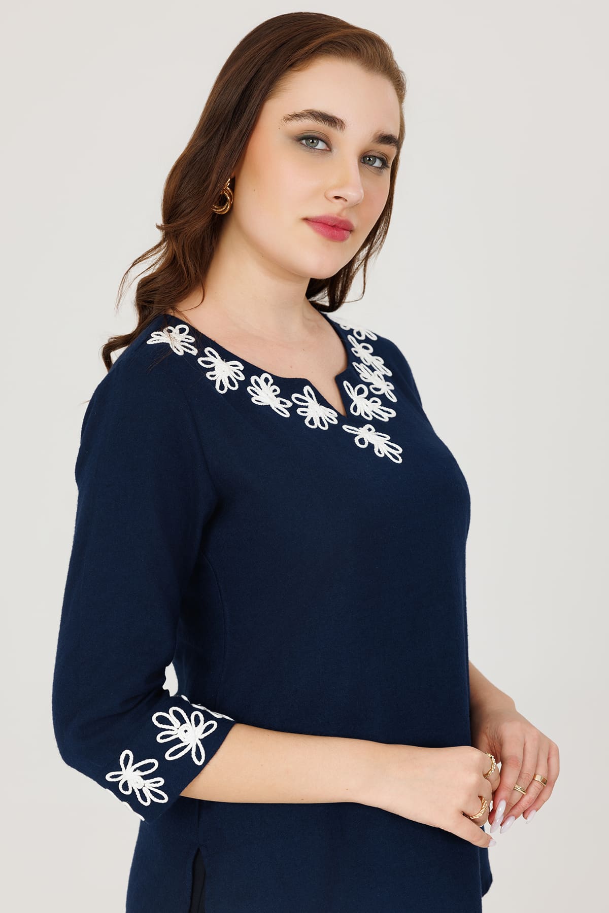 Navy Blue Top For Winter For women
