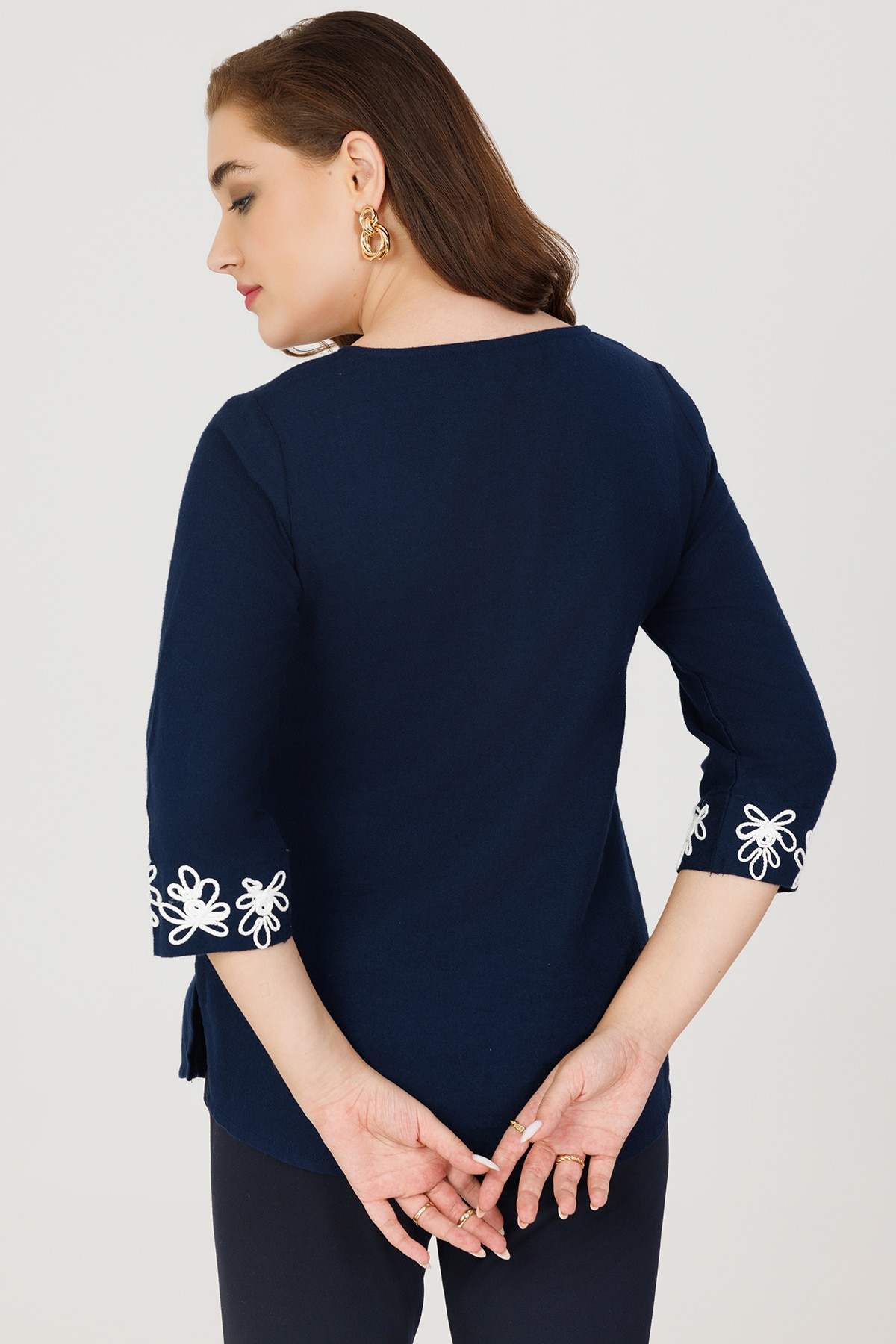 Navy Blue Top For Winter For women