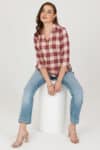 Checks Beige Shirts For Winter Women