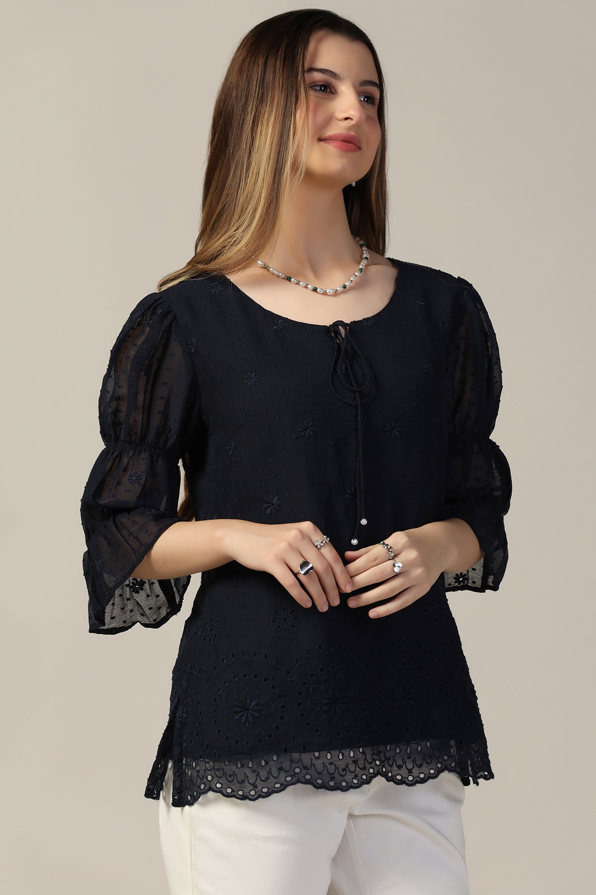 Navy Blue Top For Women
