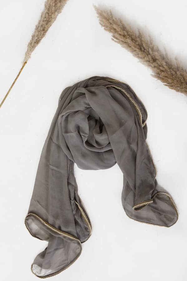Grey Colour Dupatta For Women