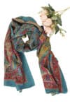 Printed Winter Pashmina Blue Dupatta For Women