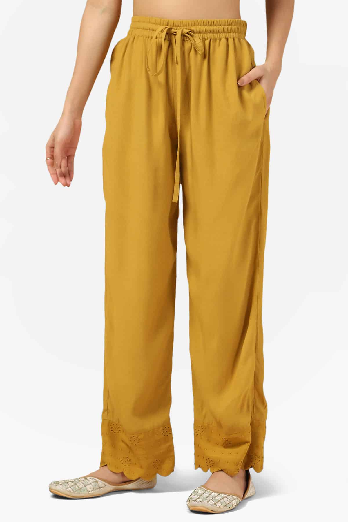 Yellow Palazzo Pants For Women