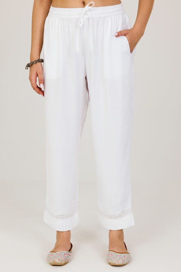 Winter White Color Palazzo Pants For Women