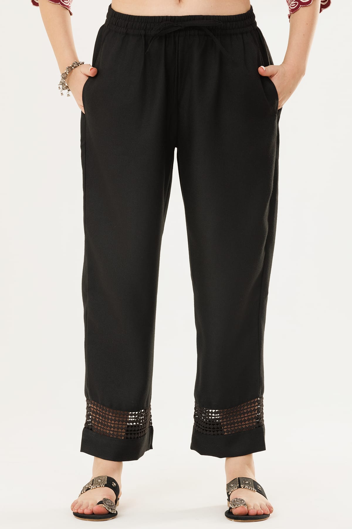 Pashmina Black Palazzo Pants For Women