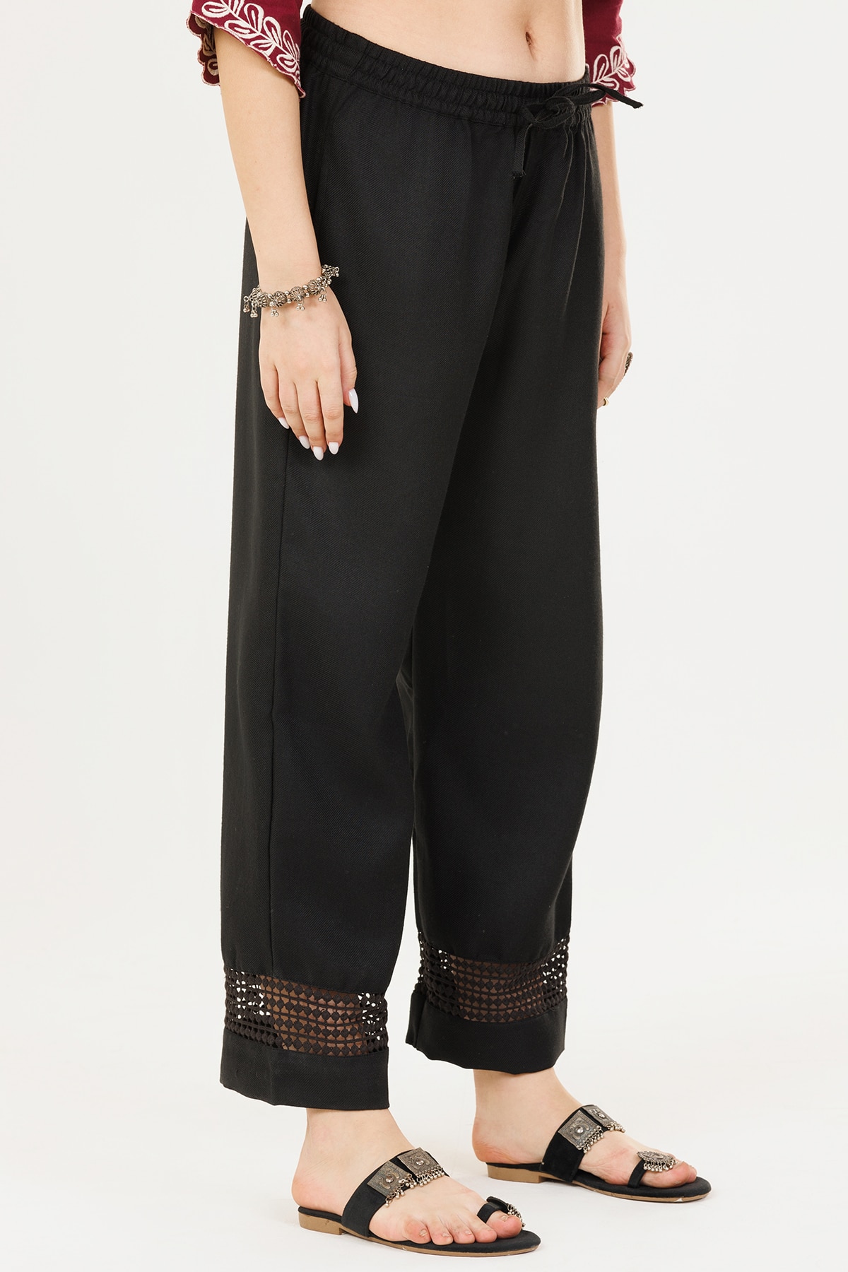 Pashmina Black Palazzo Pants For Women